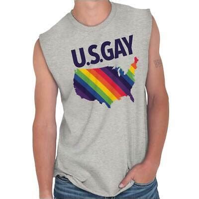 Funny Gay Pride Rainbow Patriotic LGBTQ Gift Casual Tank Top Tee Shirt Women Men EBay