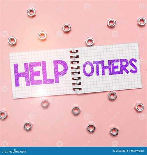 Text Sign Showing Help Others Internet Concept The Action Of Helping