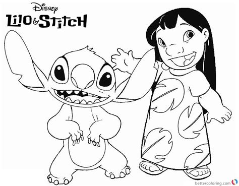 17 best y blank pattern lilo & stitch images on pinterest. Lilo and Stitch Coloring Pages Say Hi - Free Printable ...