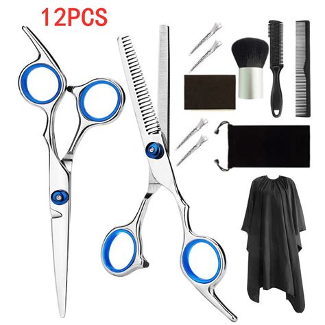 12 Pcs Professional Hair Cutting Scissors Set Hairdressing Scissors Kit