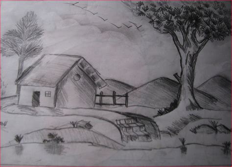 Simple Scenery Drawing Pencil Step By Step Naianecosta16