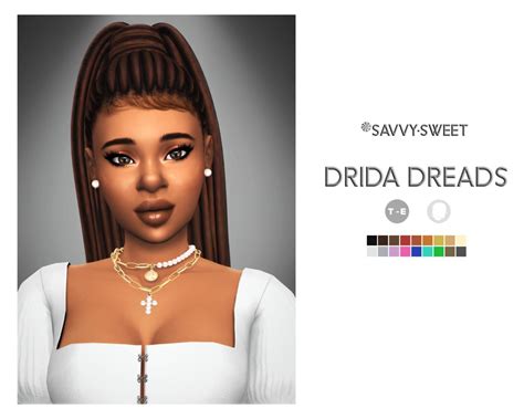Ts4 Cc ☼ Drida Dreads ☼ Savvysweet Sims Hair Follower T Sims 4