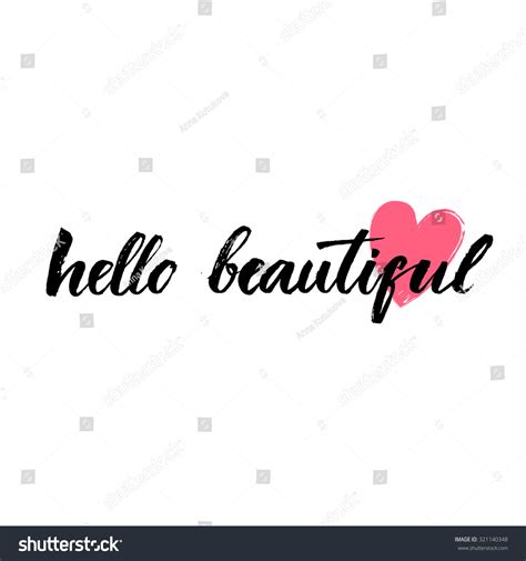 Hello Beautiful Vector Lettering Hand Drawn Stock Vector Royalty Free