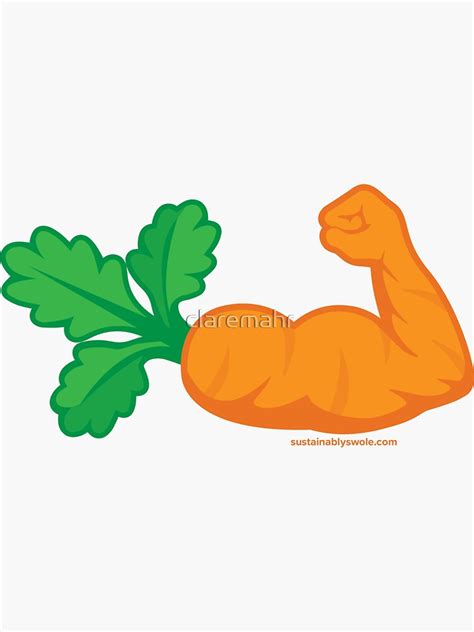 Muscle Carrot Sticker For Sale By Claremahr Redbubble
