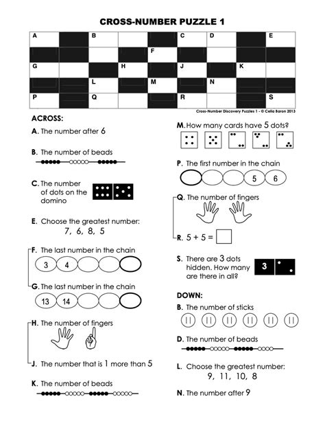 Level 1 Cross Number Mathimagine