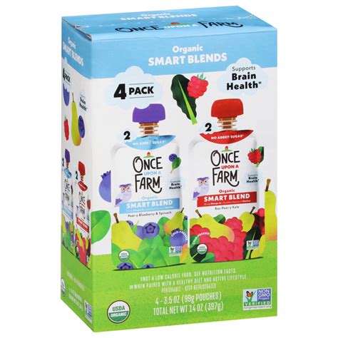 Save On Once Upon A Farm Smart Blend Pear Y Blueberry Spinachras Pear