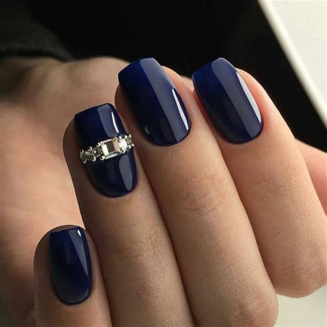 36 Deep Blue Nail Art Design For Winter Season Blue Nails