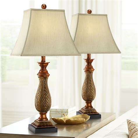 Regency Hill Traditional Table Lamps Set Of 2 With Table Top Dimmers