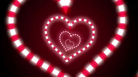 Valentines Red Neon Love Heart Shape Vj Tunnel Loop 1 Hour 4k 60fps Background Tik Tok Trends