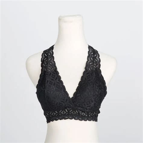 Buy New Women Summer Sexy Lace Bralette Halter Female Backless Wirefree