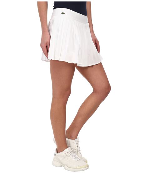 Lacoste Technical Pleated Tennis Skirt In White Lyst