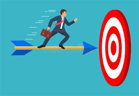 Businessman Aim Arrow To Target Stock Vector Illustration Of