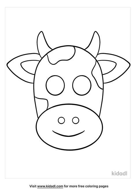 Free Cow Mask Coloring Page Coloring Page Printables Kidadl