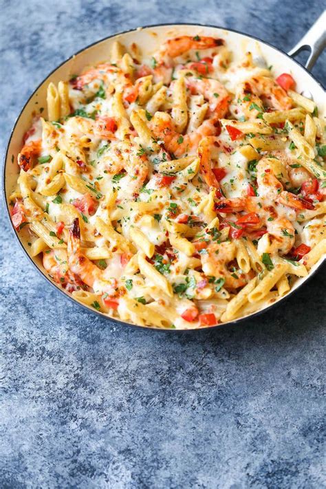 Refrigerate seasoned shrimp and sauce separately for up to 2 days. Skinny Shrimp Alfredo Pasta Bake | Recipe | Baked pasta recipes, Alfredo pasta bake, Cheesy ...