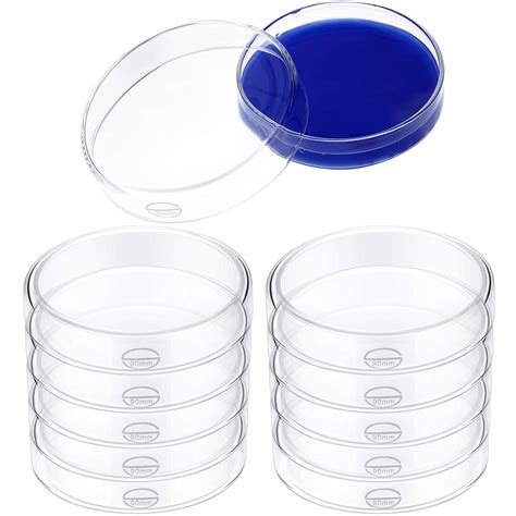 10 Packs Sterile Glass Petri Dishes Set High Borosilicate Lab Petri