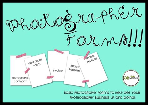 Photography Forms Templates For Photographers Photography