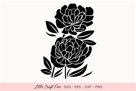 Peonies Svg Peonies Silhouette Svg Peony Svg Flowers