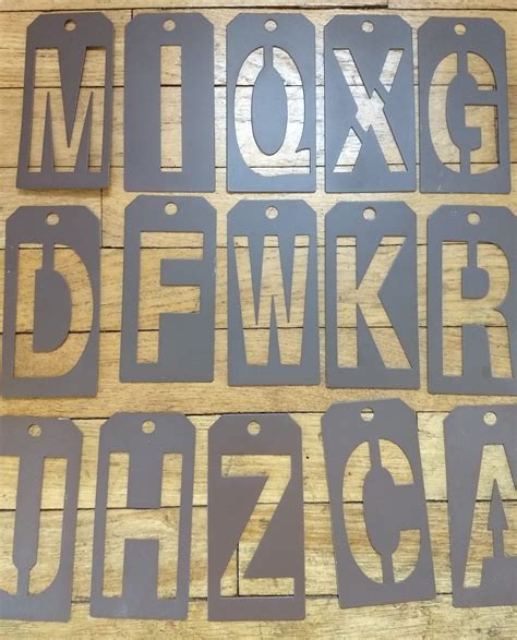 Read reviews for diy home block alphabet stencils by artminds®: Metal Letter Stencils 5 Inches Alphabet Stencils Steampunk | Etsy