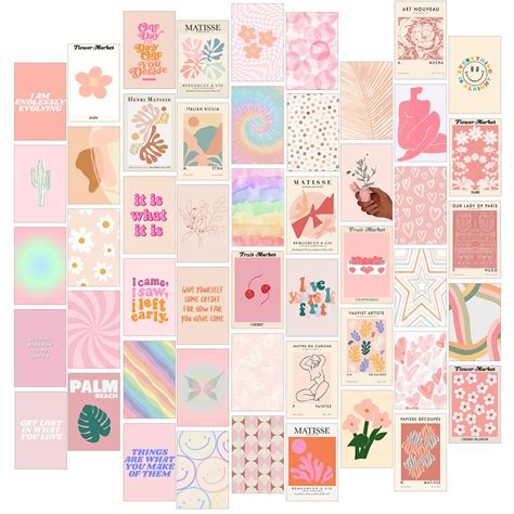Buy Blush Pink Room Decor Cute Prints For Teen Girls Bedroom 50pcs Pink Wall Collage Kit