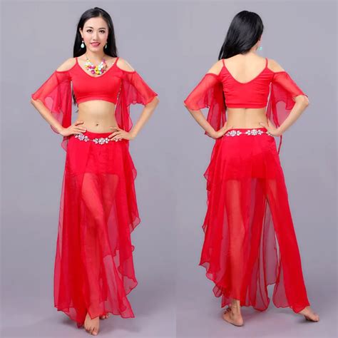 Sexy Eastern Oriental Belly Dance Costume Crop Tops Shirt Skirt For Women Belly Dancing Clothes