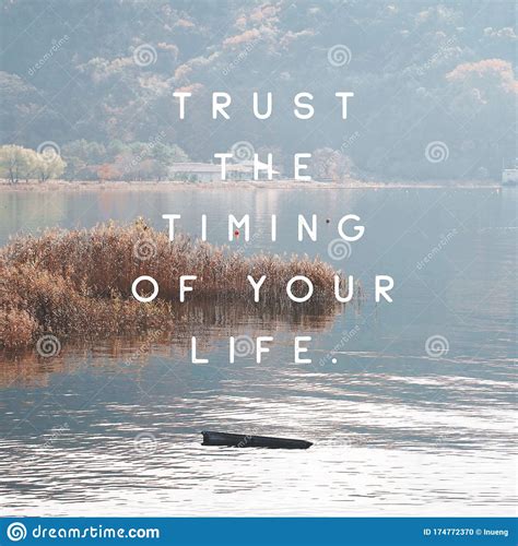 Inspirational Quote Trust The Timing Of Your Life Stock Photo