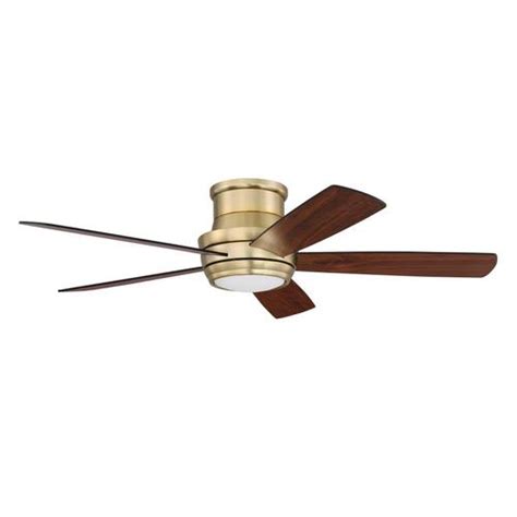 Craftmade Tempo 52 In Satin Brass Led Indoor Flush Mount Ceiling Fan