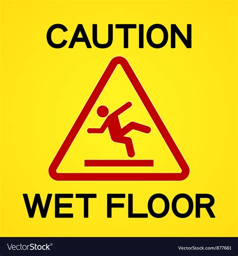 Caution Wet Floor Royalty Free Vector Image Vectorstock