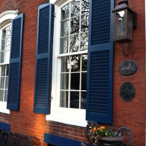 Image Result For Brick Houses With Navy Blue Shutters Blue Shutters