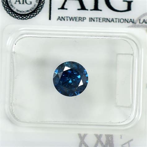 Diamond 105 Ct Brilliant Fancy Deep Blue I2 Excvgvg Catawiki