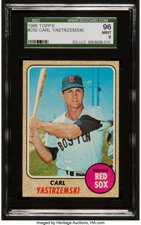 1968 Topps Carl Yastrzemski 250 Sgc 96 Mint 9 Baseball Cards Lot 42037 Heritage Auctions