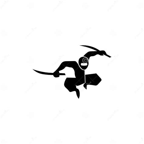 Black Icon Of Ninja Sign Warrior Vector Illustration Eps 10 Stock