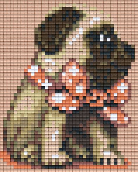 Peach Bow Pug One 1 Baseplate Pixelhobby Mini Mosaic Art Kits Pixel