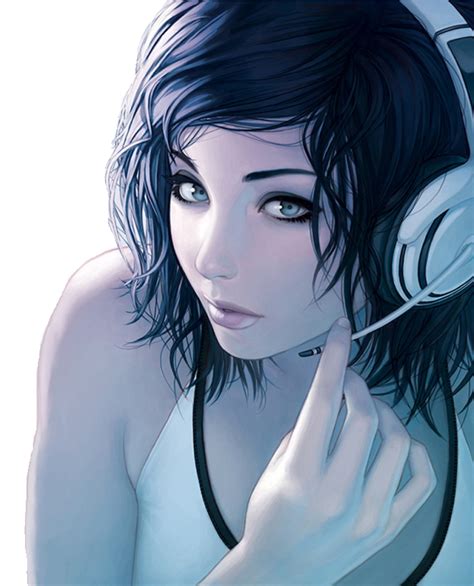 Headphones Anime Girl With Headphones Clipart Large Size Png Image