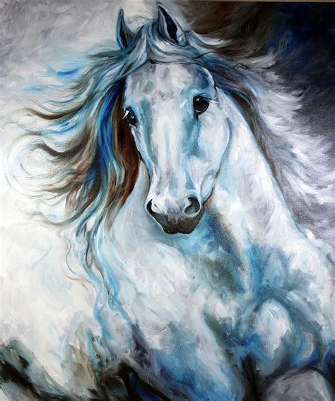 White Thunder Arabian Abstract By Marcia Baldwin Horse Art Horse