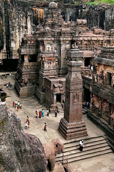 The Kailasa Temple In Maharashtra India Carved Out Of One Single Rock