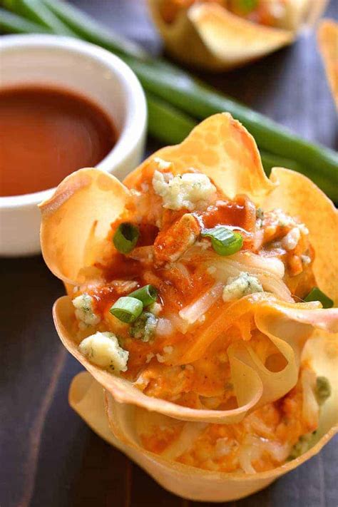 Combine the chicken, garlic, ginger, soy sauce, and togarashi in a small bowl, and mix to combine. Buffalo Chicken Wonton Cups - Lemon Tree Dwelling