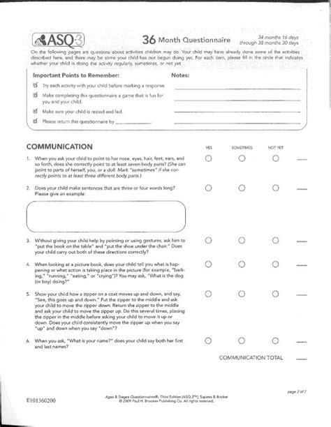 Printable Asq Questionnaire Printable Word Searches