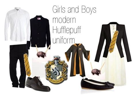 Girls And Boys Modern Hufflepuff Uniform By Ssiiren Liked On Polyvore
