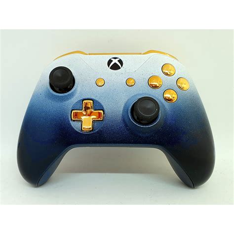 Chrome Gold Xbox One Wireless Controller 1708 Blue And White Fade