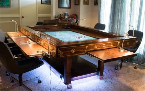 You guys, we made a table from a slice of tree stump, no joke! 15 Cool DIY Gaming Tables You Can Build Your Own - The Self-Sufficient Living