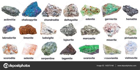 Collection Of Various Minerals With Names Stock Photo By ©vvoennyy