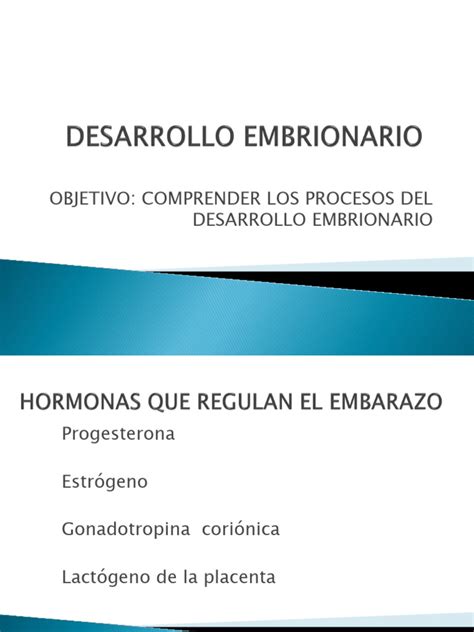 Desarrollo Embrionario Pdf Placenta Procesos Biologicos