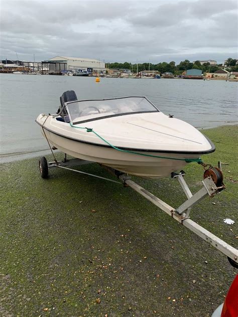 Fletcher 14ft Speed Boat 60hp Evinrude Outboard In Southampton
