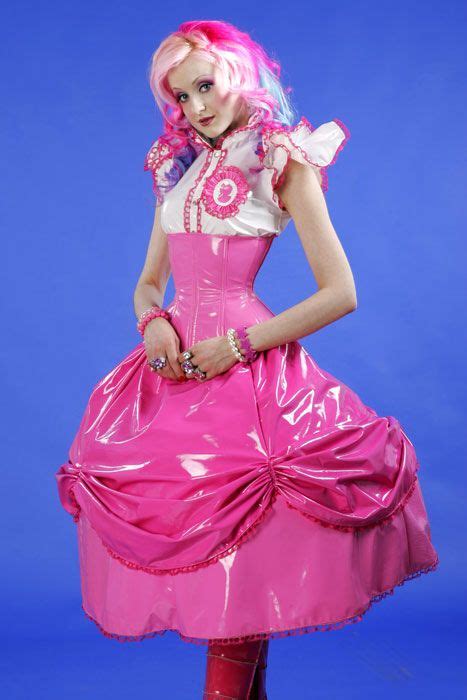 Mm Thickness Latex Maid Dress Pink Latex Uniform Suit With Apron No