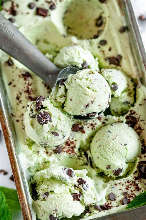 Mint Chocolate Chip Ice Cream In A Pan
