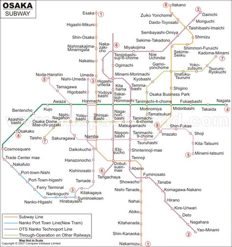 Osaka Subway Map Metro Route Of Osaka In Japan