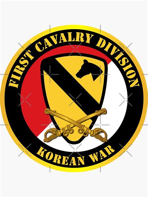 Army 1st Cavalry Div Red White Korean War Sticker By Twix123844