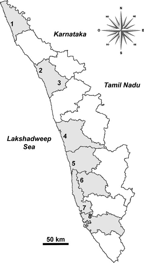 Overview Map Of Kerala With Districts And Elevation D Vrogue Co