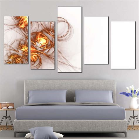 Contemporary Abstract Canvas Wall Art White Modern Elegant Abstract