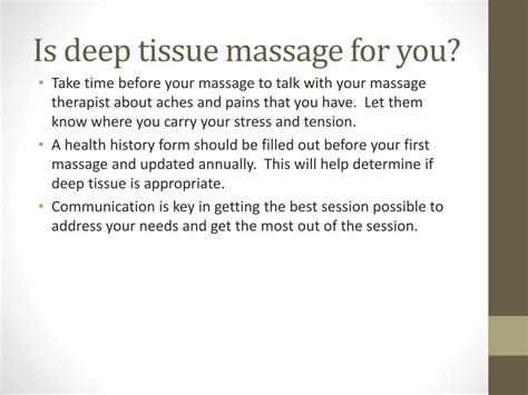 Ppt Deep Tissue Massage Powerpoint Presentation Free Download Id2511171